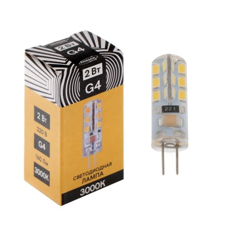 LED lamp Luazon Lighting, G4, 2 W, 220 V, 3000 K, 160 lm-1