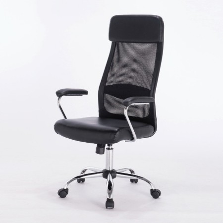 Office Office Brabix "Flight EX-540", chrome, eco-leather, mesh, black-5