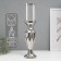 Ceramics candlestick, glass for 1 candle "Versailles" d = 7.5 cm silver 10.5x10.5x44.5 cm