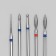 Diamond cutters for manicure, 5 pcs, shape and granularity of assorted