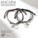 Bracelets "Demetrons" Sea star and crescent, black-brown color, 8 cm