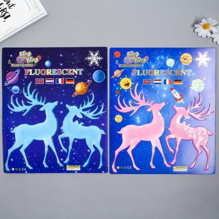 Stick phosphorus "deer" with adhesive pads set 29.5x25 cm-1