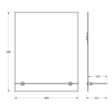 EvoForm mirror, with fatcet, shelf, 40x50 cm-1