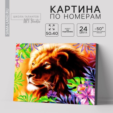 Picture on numbers on a canvas with a subframe "Leo", 40 x 50 cm