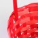 Wicker basket, bamboo, d13xh9.5/28 cm, red