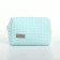 Cosmetic bag at the zipper textura, turquoise color