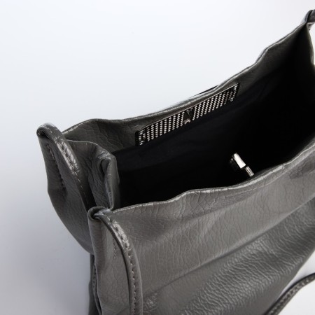 Bag Cross-Bodi with a zipper, gray color-4
