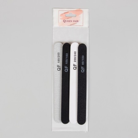 Files-melons, abrasiveness 80/100, 100/180, 180/200, 200/240, 18 cm, 4 pcs, black/gray/white color-6