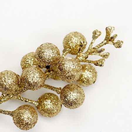 Decorative berries on a stick, gold, 4.5 × 4.5 × 20 cm-1