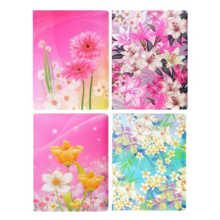 Folder with 30 Calligrata "Flowers" A4, plastic, 400 μm, mix