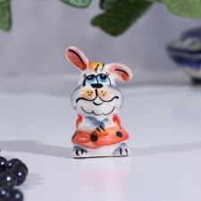 Souvenir hare in a skirt, gzhel color