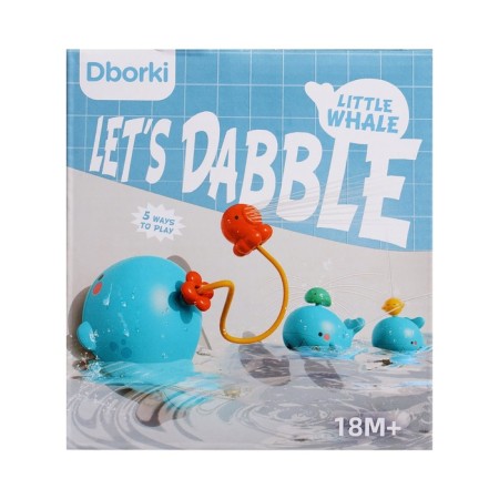 Fountain for the bathtub "Whale", 4 nozzles, 1 ball, works from batteries-14