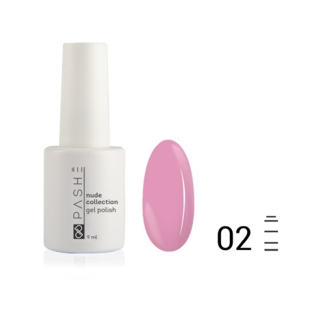 Pashe Nude Collection gel polish, No. 02 camouflage pink, 9 ml
