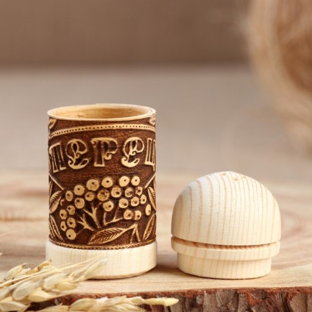 Solonka "Rowan" (pepper), 4x9 cm, birch bark-2