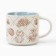 Ceramic mug with a lid and spoon "Cacti", 470 ml, beige color
