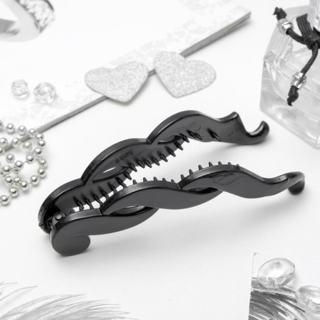 Hair banana "Classic black" binding, 10.5 cm, black-1