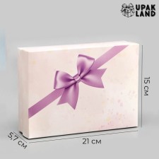 Подарочная коробка сборная "Пастельная акварель"21 х 15 х 5,7