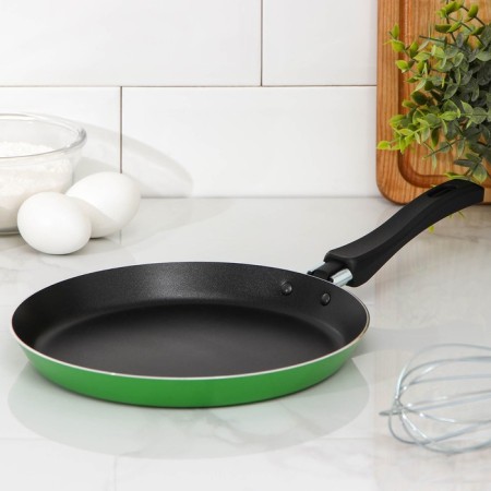 Pancake pan Candy Green Grass, D = 22 cm, plastic handle, anti -stick coating, green color