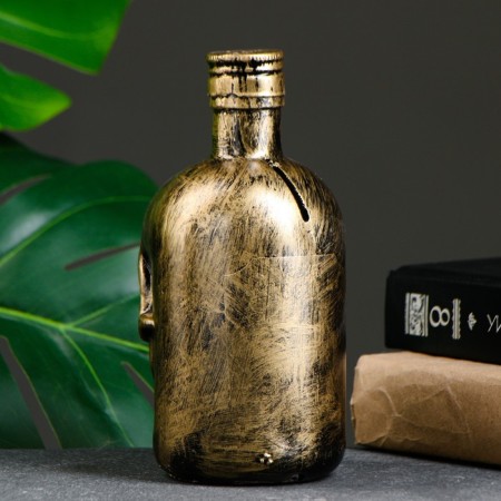 Pig a piggy bank "Antique skull bottle-2