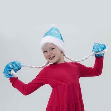 Carnival set "Magic Snow Maiden": hat, mittens, wig with pigtails, p. 56–58 cm-4