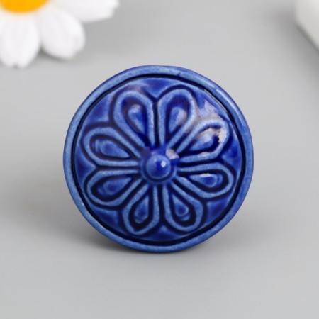 Pen for the casket ceramics, metal "Flower" dark blue 3.9x3.9x3.1 cm
