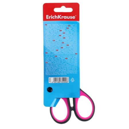 Scissors Erichkrause Standard+, 17 cm, with improved double sharpening, handles with anti -slip rubber inserts, mix-17