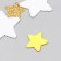 Decor "Star" White, Golden Foam Glitter 5 and 3 cm (set 10 pcs)