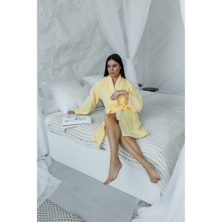 Frequency bathrobe, size 52, yellow color-9