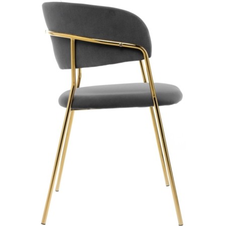 CHAMELIA chair Kamelia metal/velor, gold/gray 57x55x80 cm-1