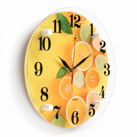 Watching clock, interior "citrus", silent, d-30 cm-1