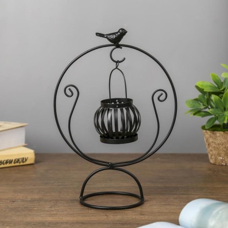 Summary Metal for 1 candle "Round swing" black 26x17.5x10.5 cm-1