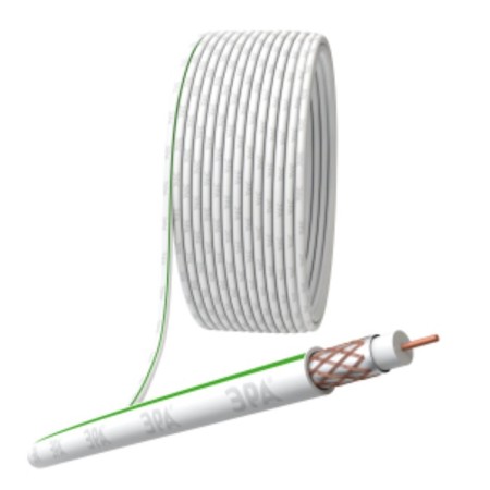 Coaxial cable SAT 703 b, 75 Ohms, Cu/(cu -braid 75%), PVC, white color, bay 10 m