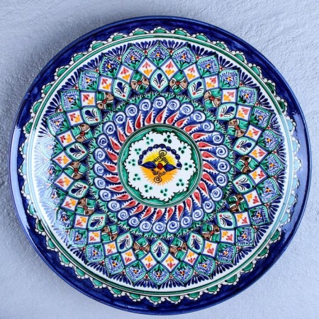 Largan Rishtan ceramics "Patterns", 32 cm, blue-10