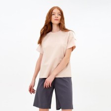 Women's T-shirt Minaku Regular Fit: beige color, rn 52