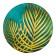 Glass dish "sheet", d = 305 mm, round, green / gold color