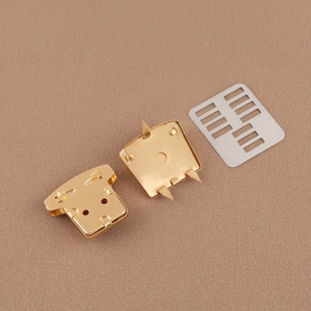 Bag's fastener, 3.5 × 3.8 cm, gold color-3