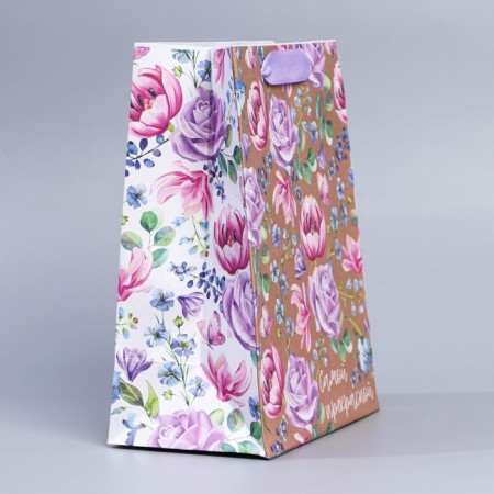 Package Gift Craft Vertical, packaging, "delicate flowers", MS 23 x 18 x 10 cm-2