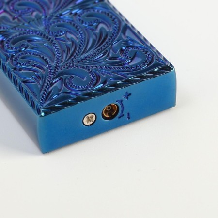 Gas lighter "Patterns", 3.5 x 5.5 x1.2 cm, blue-2