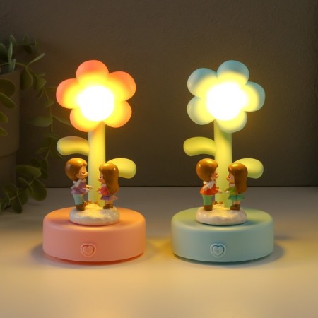 Souvenir plastic light "kids under the flower" mix 8x8x15 cm-3
