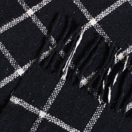 Palermo plaid 140x200cm, dark blue/white, wool 20%, pan 40%, polyester 40%-2