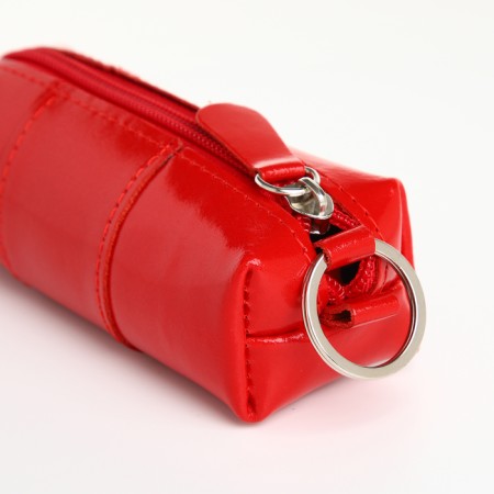 Pocket Key on the zipper, Textura, length 12.5 cm, ring, red color-3