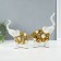 Souvenir Ceramics "Two Elephants - Bubbles" White with gold set 2 pcs 4x17x18 5x16.5x22 cm