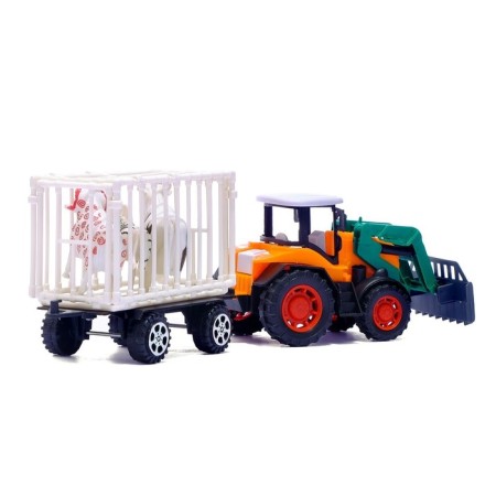 Tractor inertial "Farmer", with trailer and animals, mix-2
