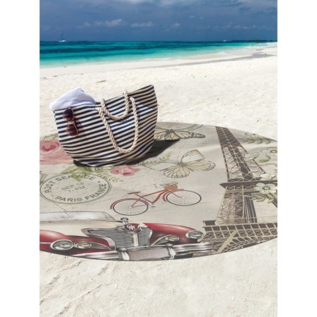 Pareo and beach rug "Romance of Paris", d = 150 cm-2