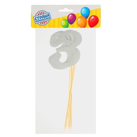 Topper in the “3” cake, set 6 pcs., Mix color-1