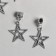 Bale with a suspension metal for creativity "Two stars" silver 3.4 cm