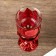 Climber Plastic, glass for 1 candle "rose" glass on the leg red 13x6x6 cm