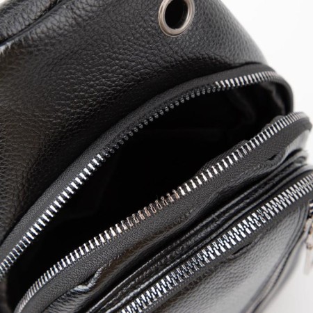 Sling bag, artificial leather, black color-3