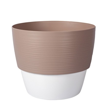 Plastic pot Live-In-Green with the Valencia tab, D = 13.5 cm, 1.2 l, white color, frappe