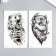 Tattoo on the body Black "Bear Red" MIX 21x11.5 cm